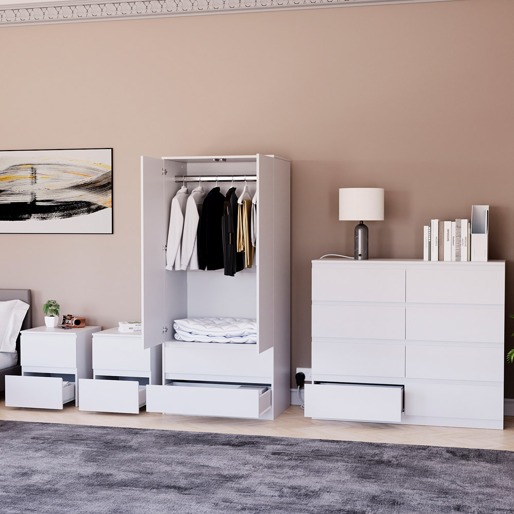Denver White 4 Piece Bedroom Furniture Set Image 4