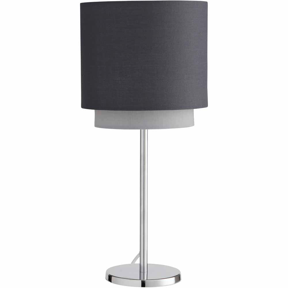 Wilko Grey Two Tier Shade Table Lamp Wilko
