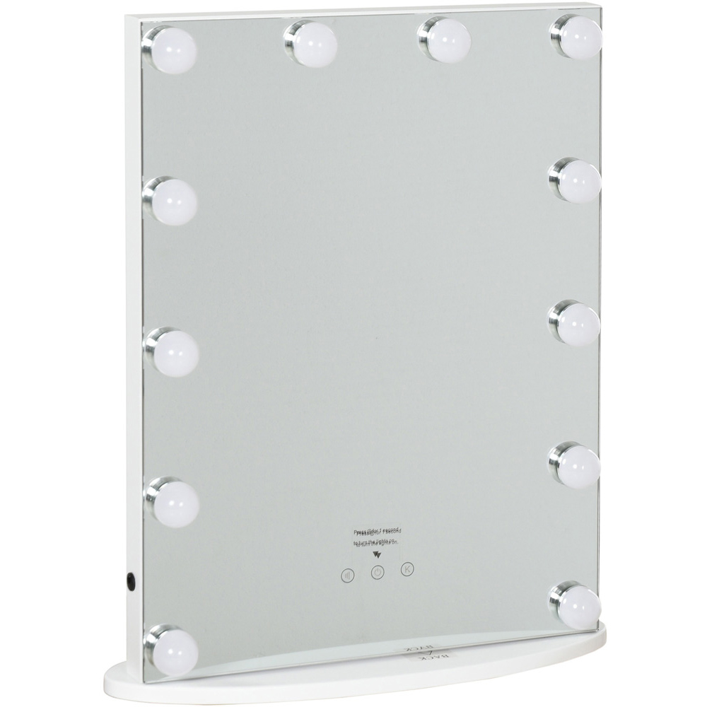 Portland Hollywood White Frameless Vanity Mirror with 12 LED Image 1