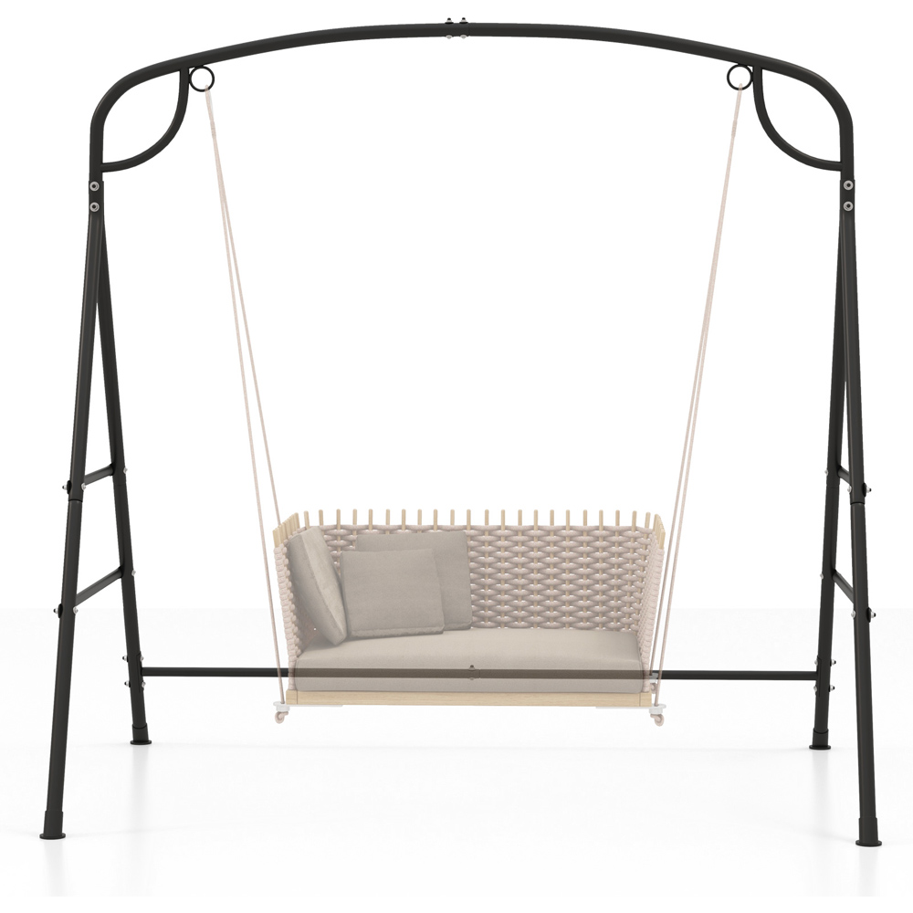 Costway Black Metal Garden Swing Stand Image 3