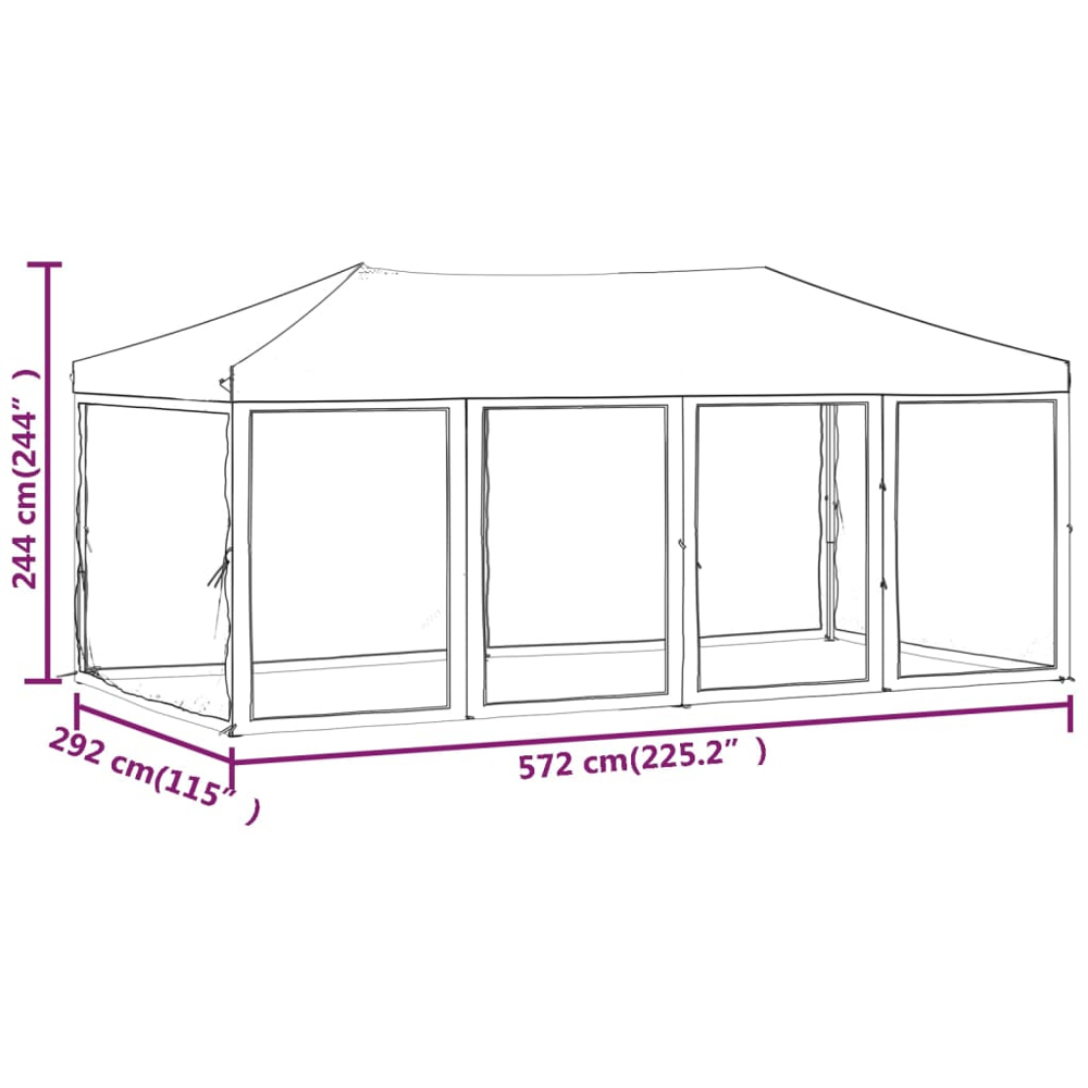 vidaXL 3 x 6m Anthracite Party Tent with Sidewalls Image 9