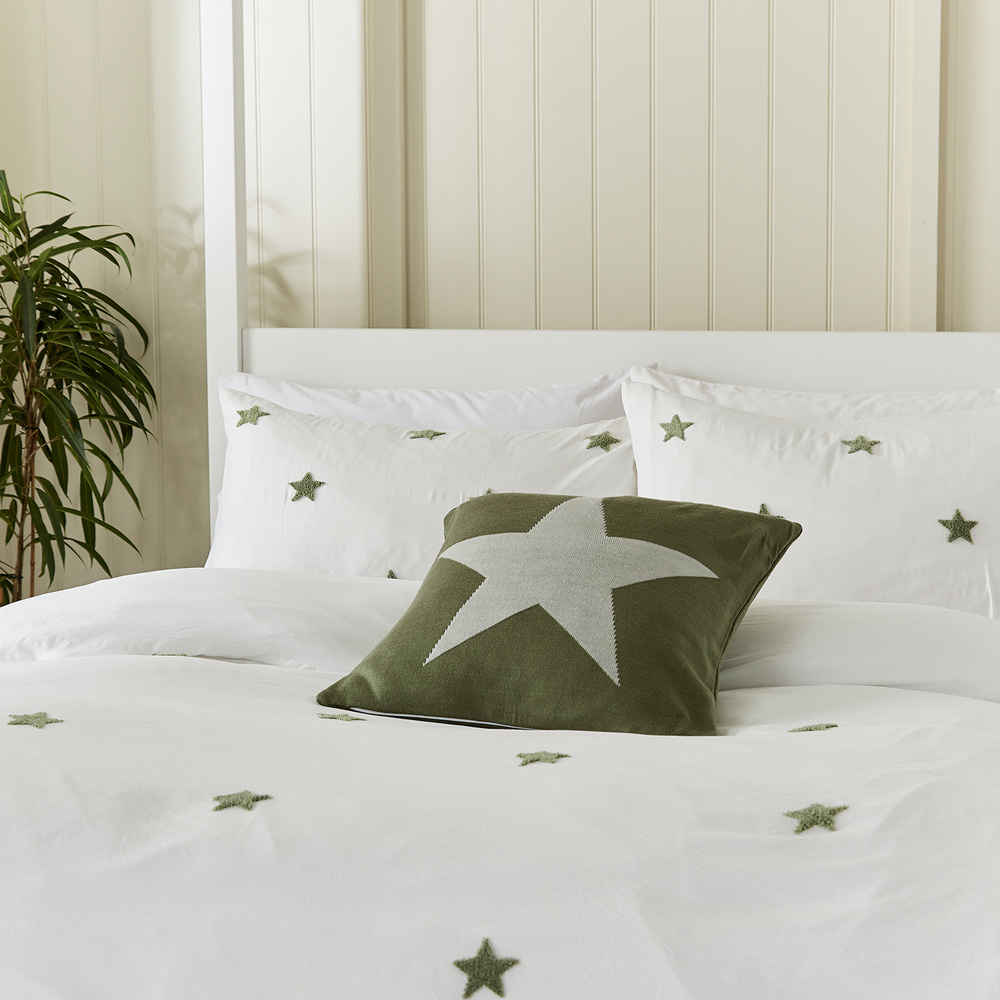 Helena Springfield Tufted Star Super King Size Green Reversible Duvet Set Image 5