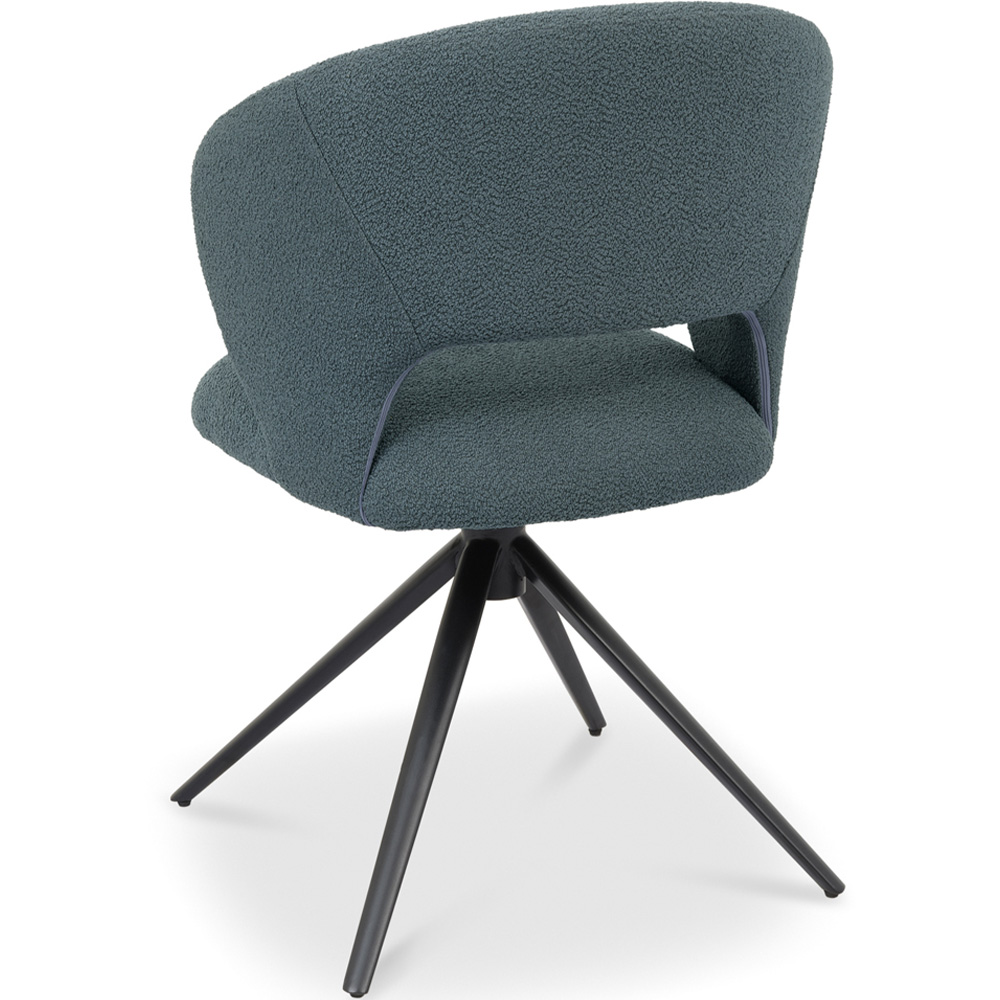 Bentley Designs Stella Blue Boucle Fabric Swivel Chair Image 4