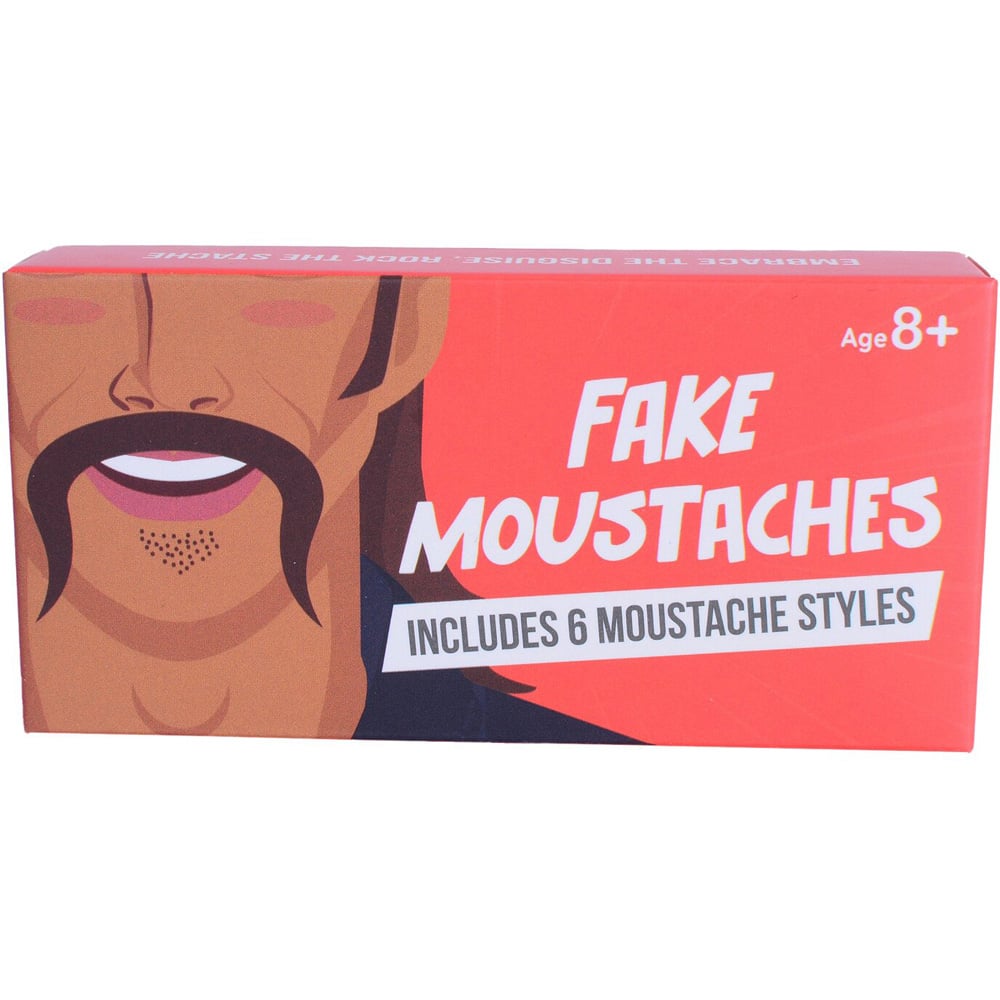 Set of 6 Fake Moustaches - Black, Brown and Grey Image 1