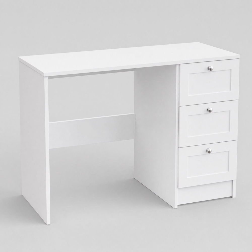 FWStyle Artus 3 Drawer White Vanity Dressing Table Image 7