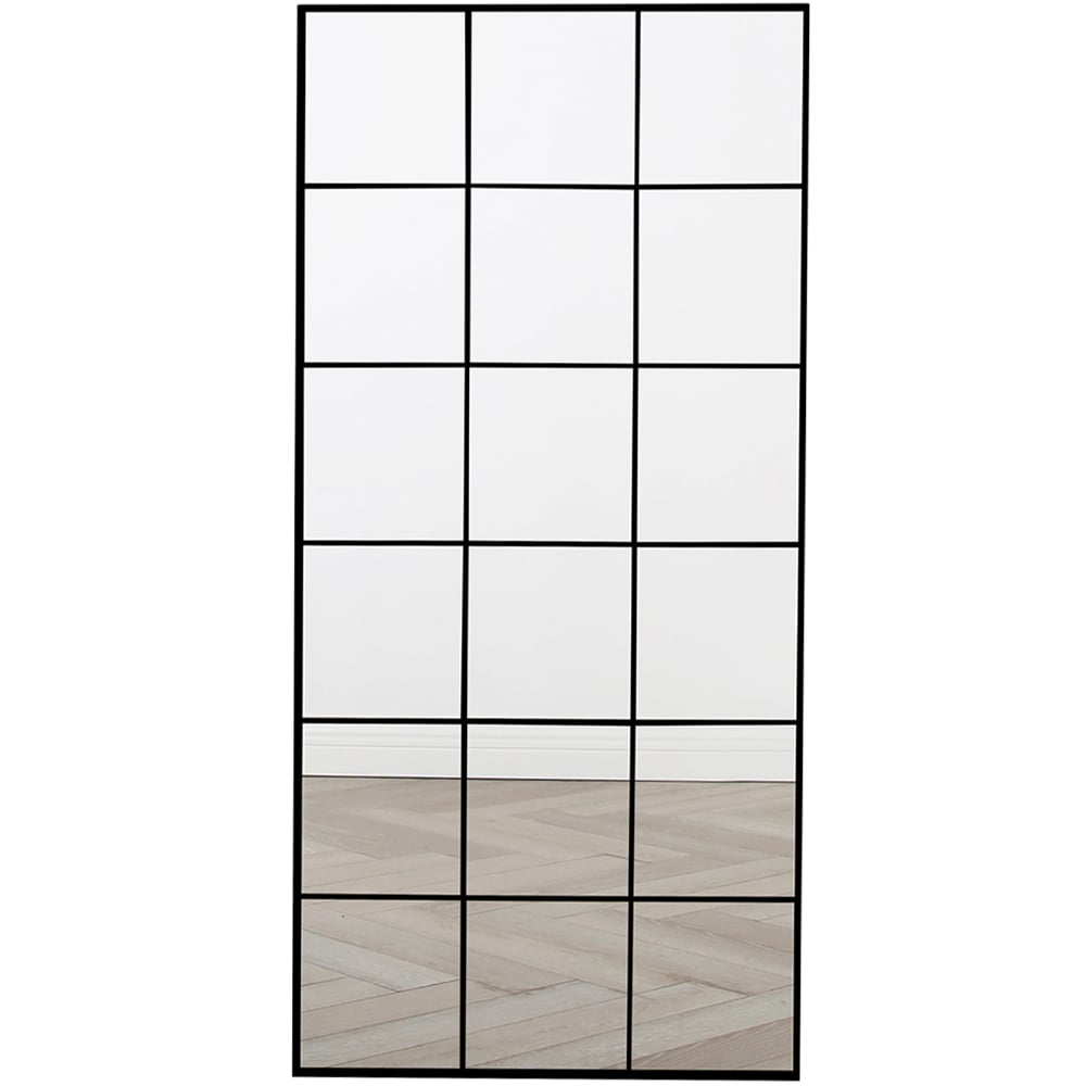 Aion Black Framed Window Mirror 180 x 90cm Image 1
