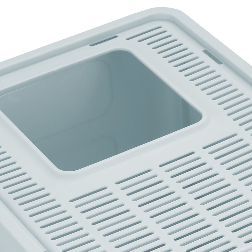 H&O Direct Plastic Foldable Blue Cat Litter Box with Scoop Image 4