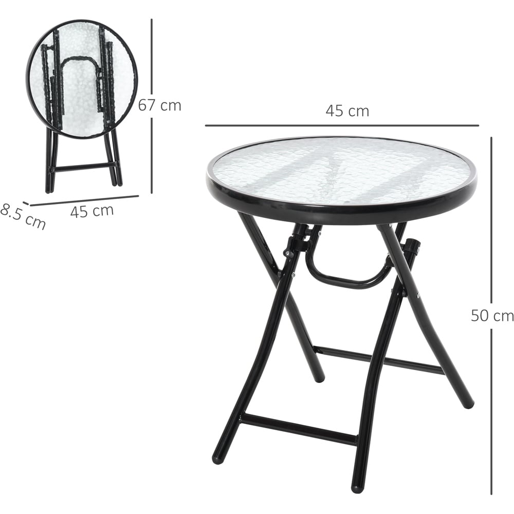 Outsunny Black Round Foldable Garden Table Image 9