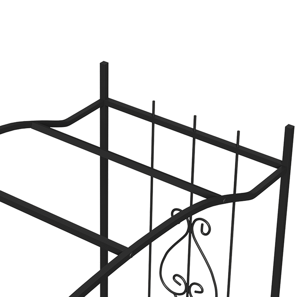Living and Home Black Garden Metal Arch with Curved Top and Rhombus Sides Image 6