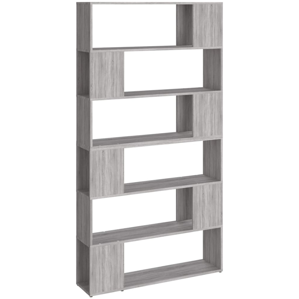 vidaXL 6 Shelf Grey Sonoma Bookcase Image 2