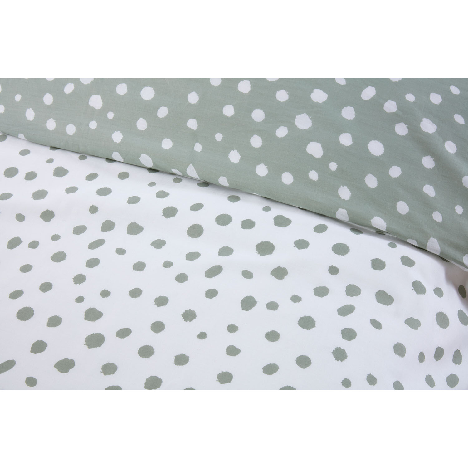Dapple Spot Duvet Cover and Pillowcase Set - Green Image 5