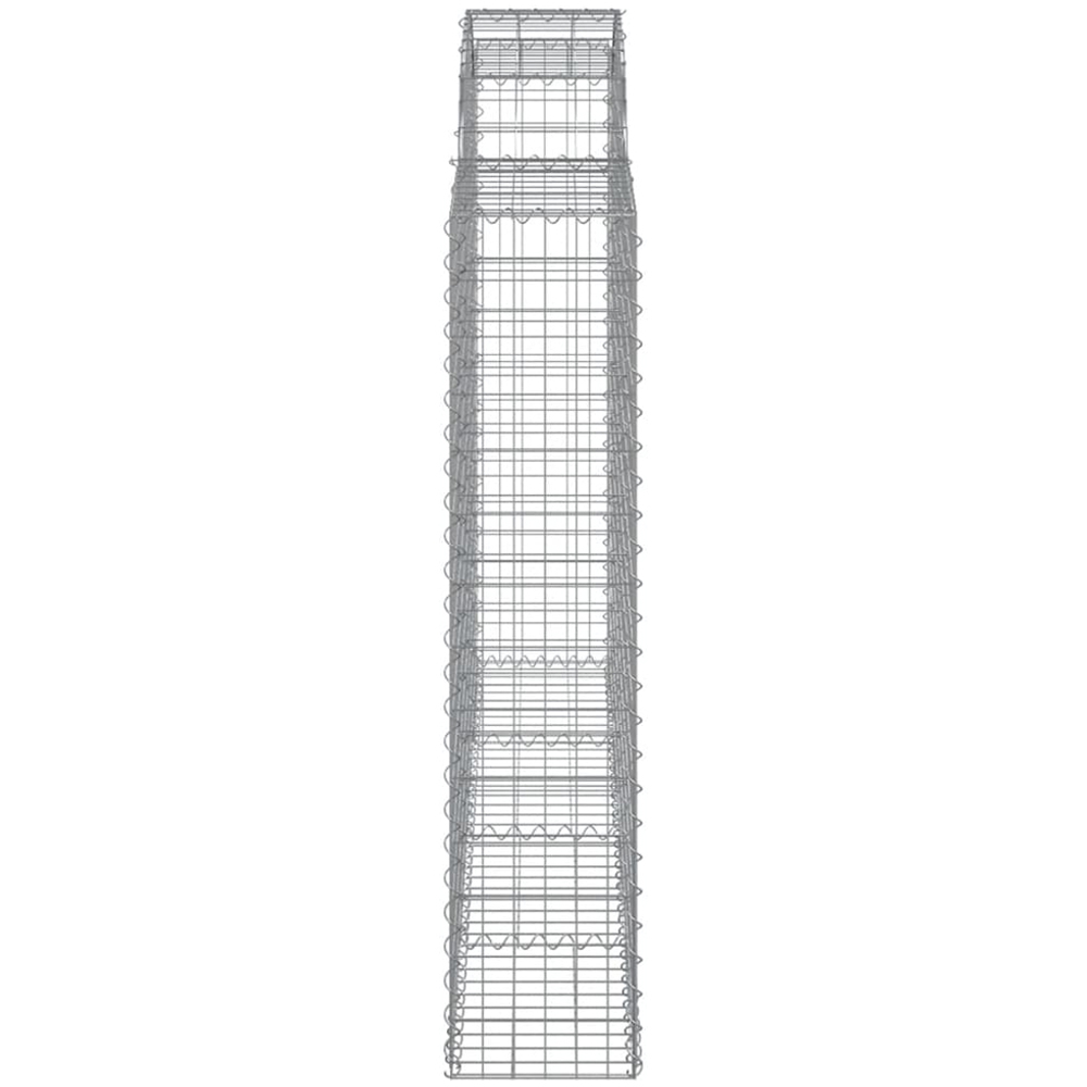 vidaXL Silver Galvanised Iron Arched Gabion Basket 200 x 30 x 140/160cm 8 Pack Image 3