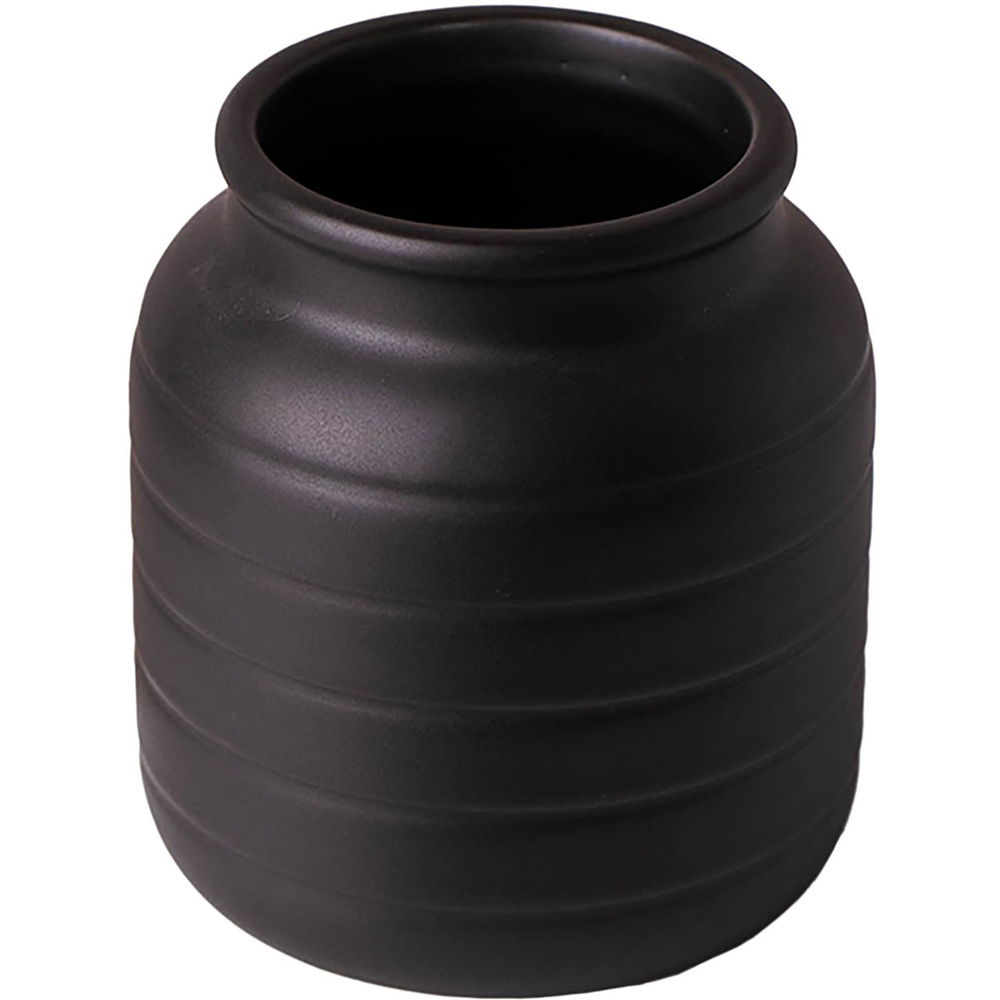 Leaf Black Ceramic Vase Planter 14cm Image 1