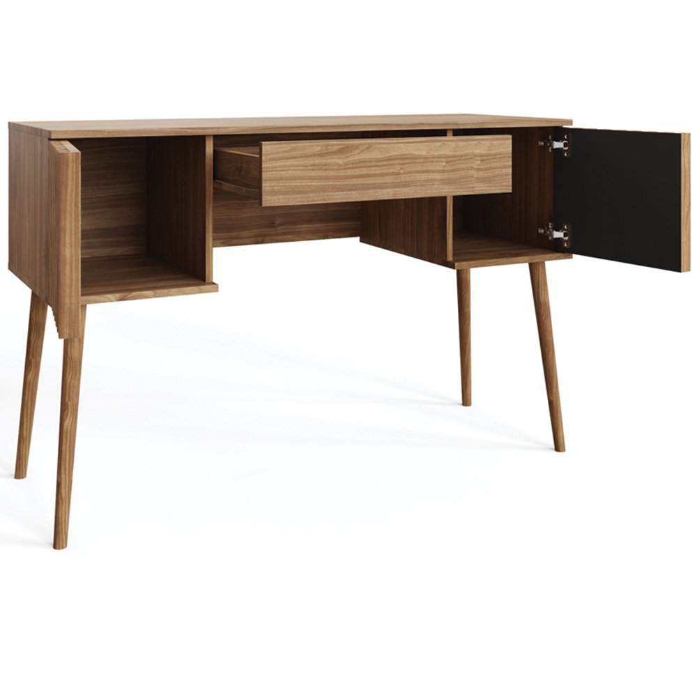 GFW Rowan 2 Door Single Drawer Slatted Desk Oak Image 3