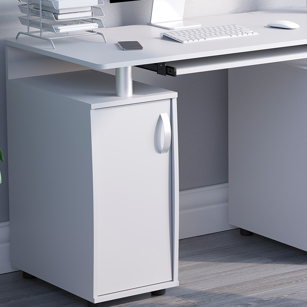 Vida Designs Otley 3 Drawer Computer Desk White Image 4