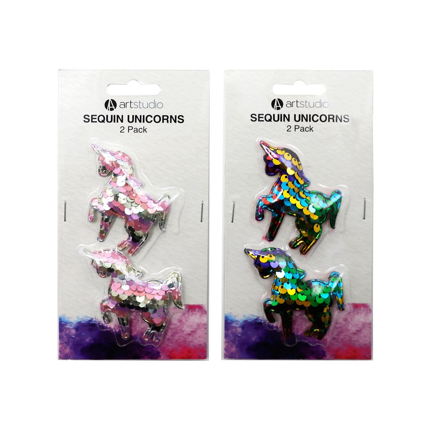 Pack of Two Art Studio Sequin Unicorns Image
