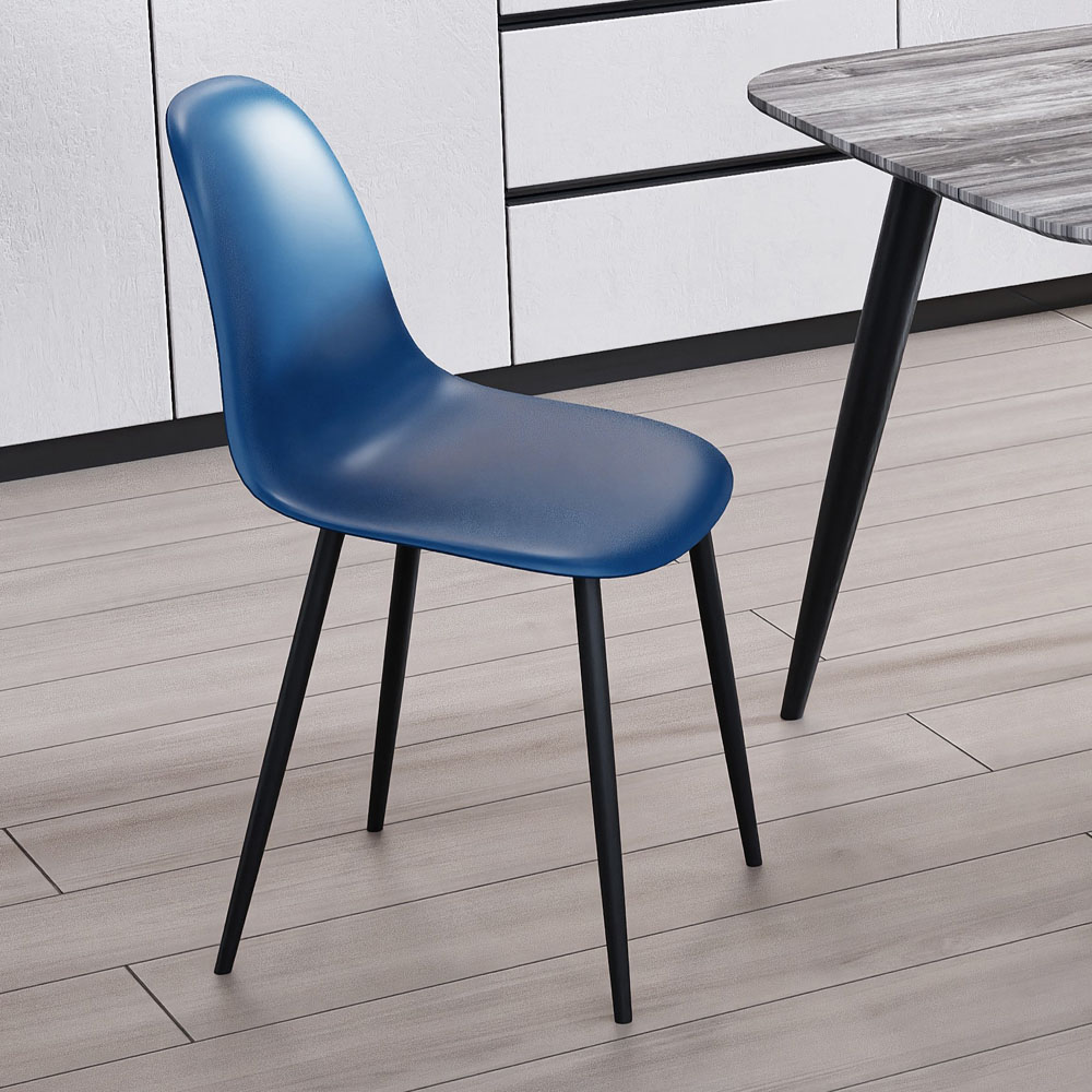 Core Products Aspen Set of 2 Blue and Black Curved Dining Chair Image 5