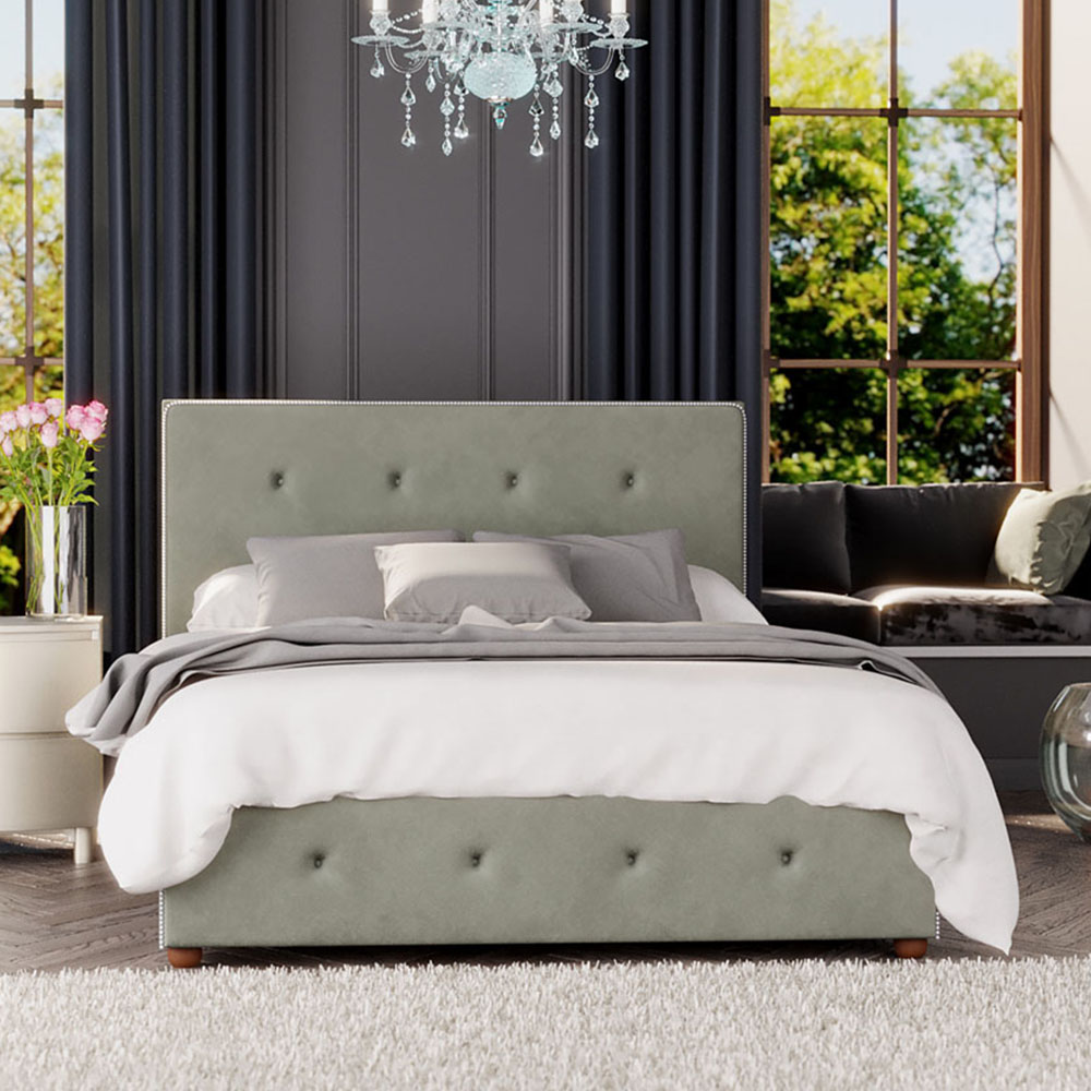 Laurence Llewelyn-Bowen Hesper Double Duck Egg Plush Velvet Ottoman Bed Image 1