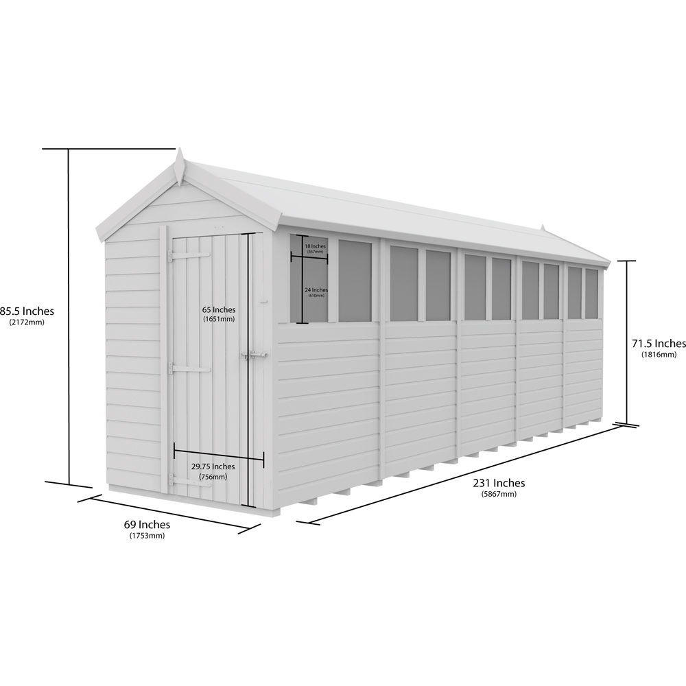 DIY Sheds 5 x 20ft Tongue and Groove Timber Apex Garden Shed Image 9