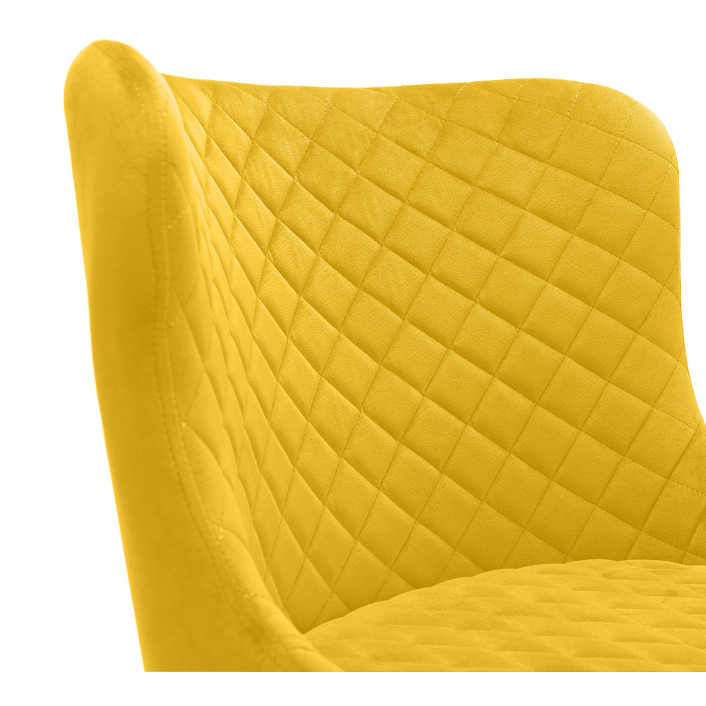 Julian Bowen Luxe Mustard Velvet Bar Stool Image 4