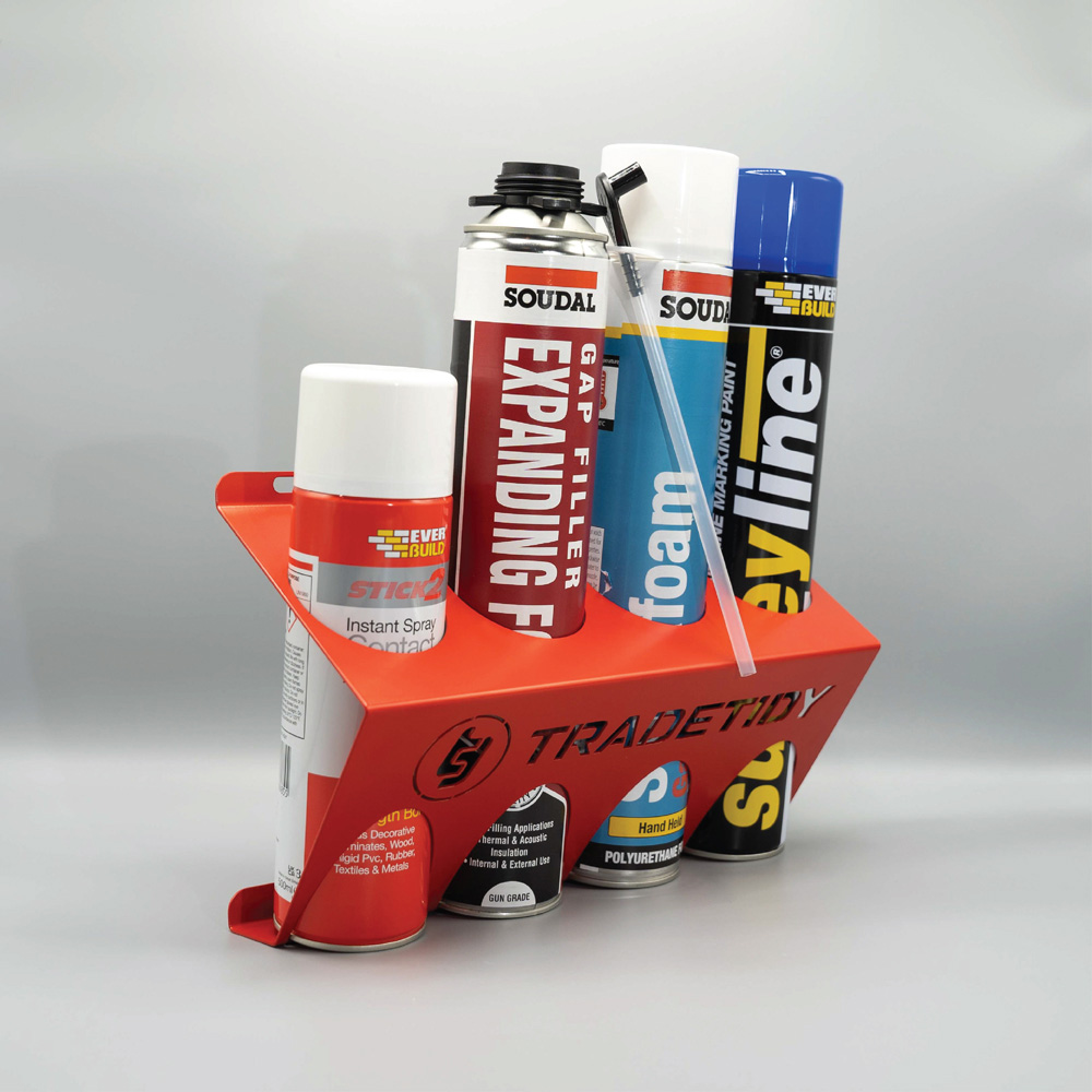 TradeTidy 3 Piece Red Silicone Tube Spray Can and Tub Wipes Holder Set Image 4