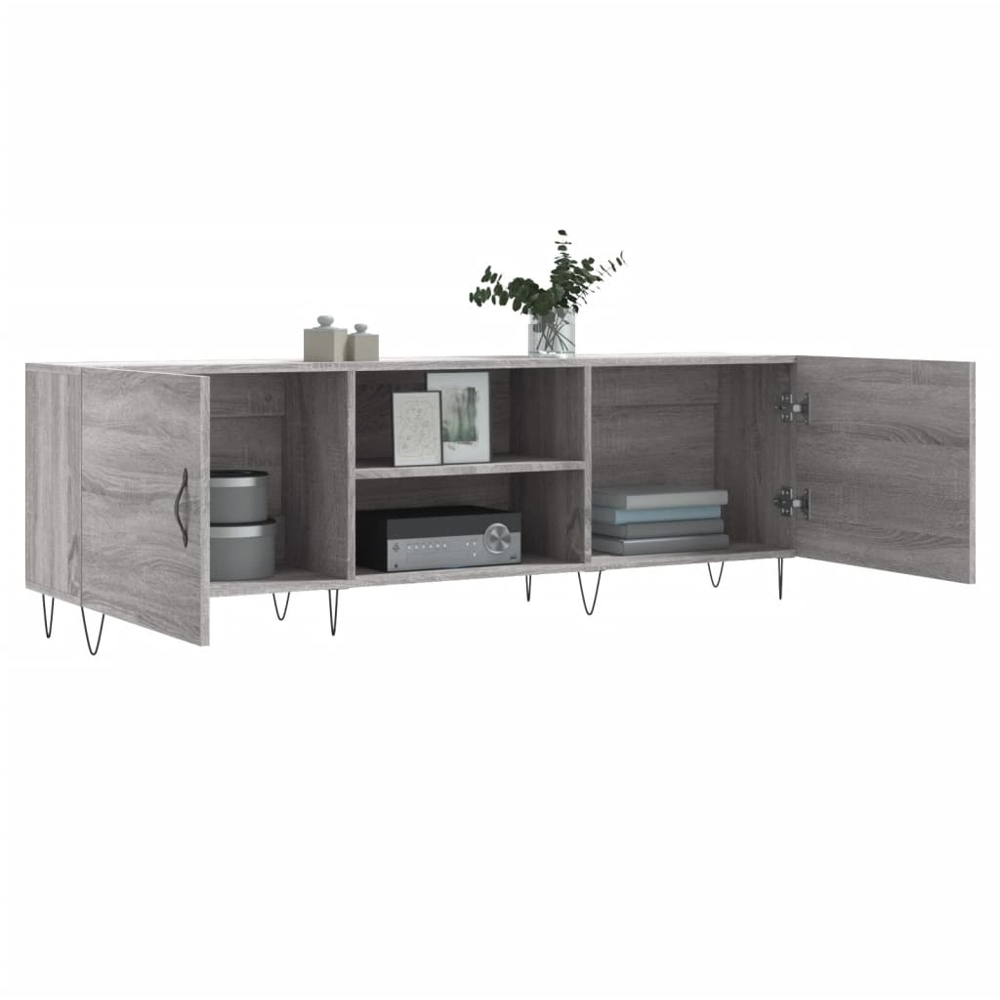 vidaXL 2 Door 2 Shelf Grey Sonoma TV Cabinet Image 5