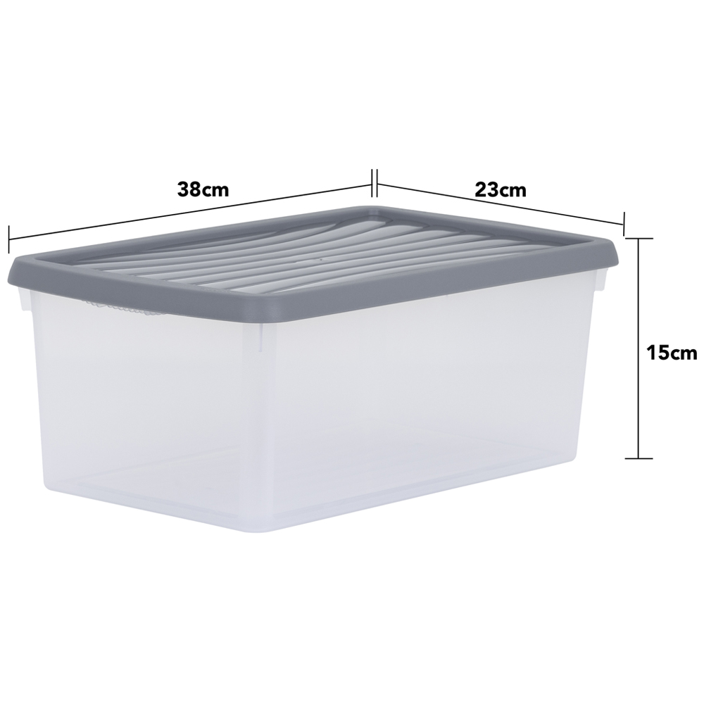 Wham 9L Stackable Plastic and Clear Storage Box and Lid 3 Pack Image 7