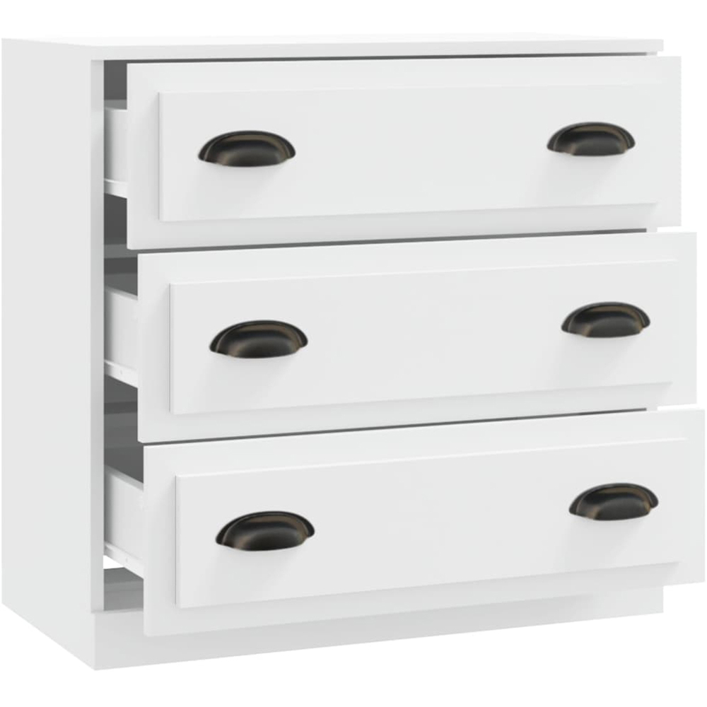 vidaXL 3 Drawer White Sideboard Image 3