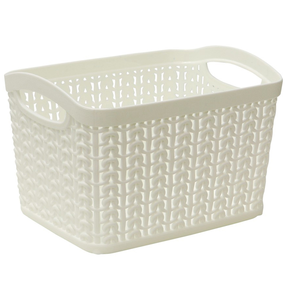 JVL Loop 1.5L Set of 3 White Storage Baskets Image 4