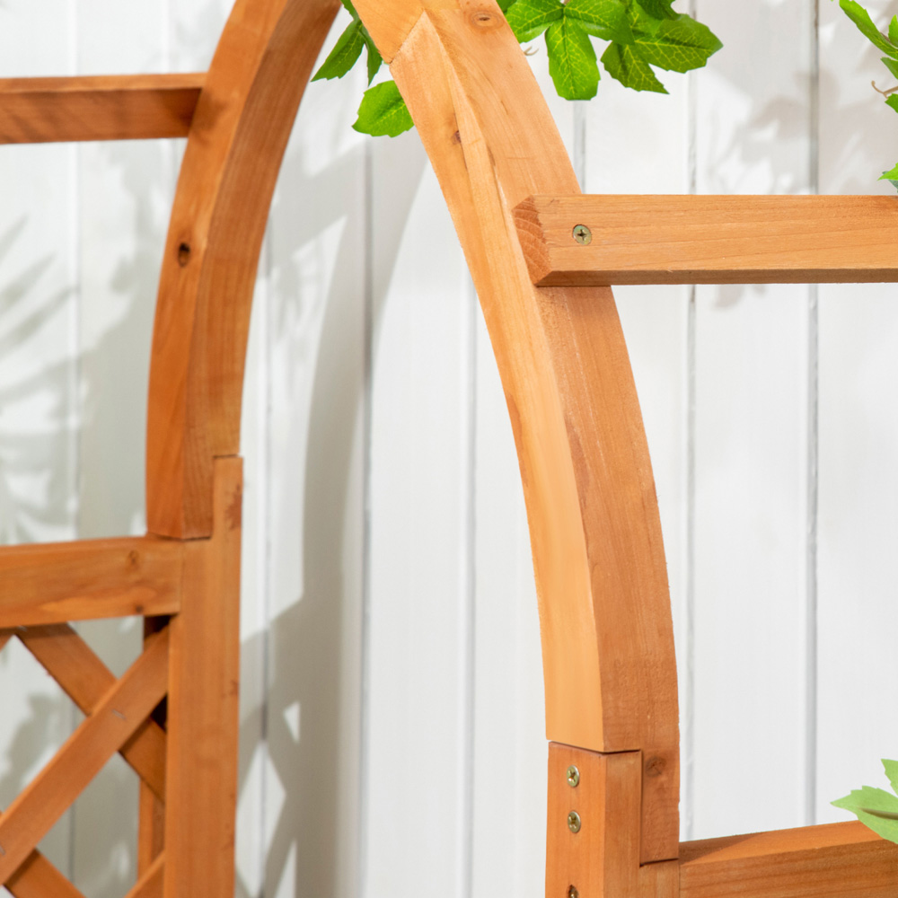Outsunny Brown Wooden Raised Garden Bed with Trellis 152 x 36 x 83cm Image 3