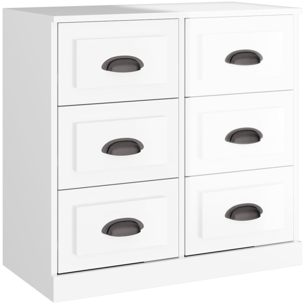 vidaXL 6 Drawer High Gloss White Sideboard Image 2