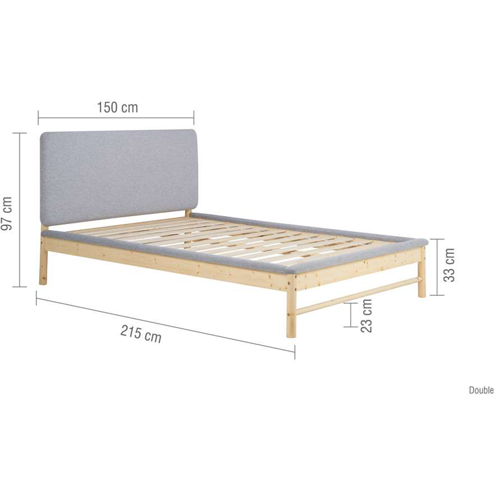 Birlea Ezra Double Grey Fabric Bed with Headboard Image 9