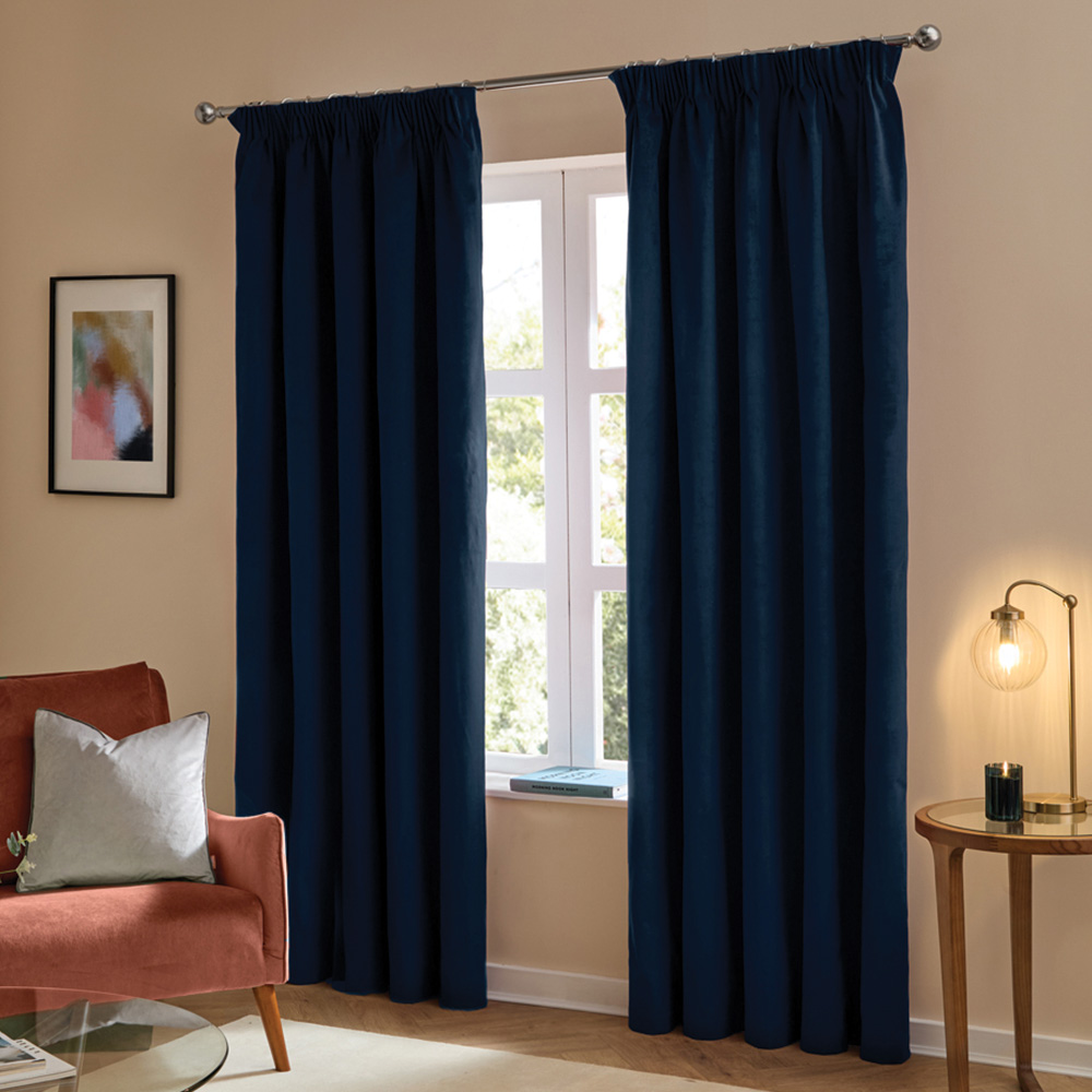 Furn The Ultimate Royal Velvet Fully Lined Pencil Pleat Curtains 229 x 229cm Image 1