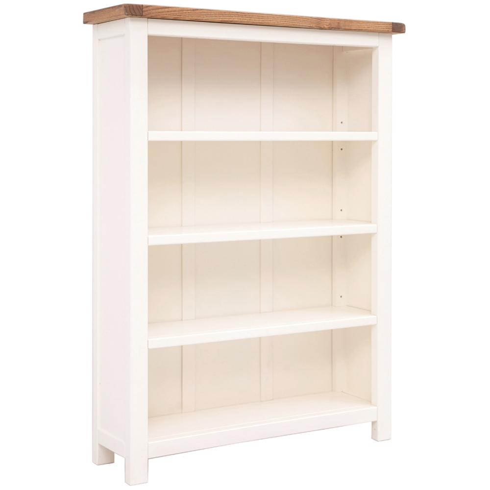 Lovere 4 Shelf Off White Wide Bookcase Image 3