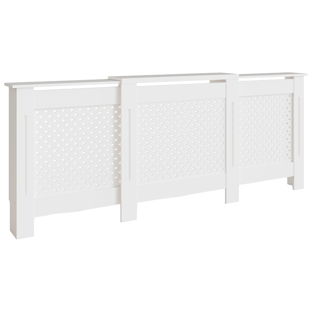 GFW Heidi White Lattice Panel Design Adjustable Radiator Cover Image 6
