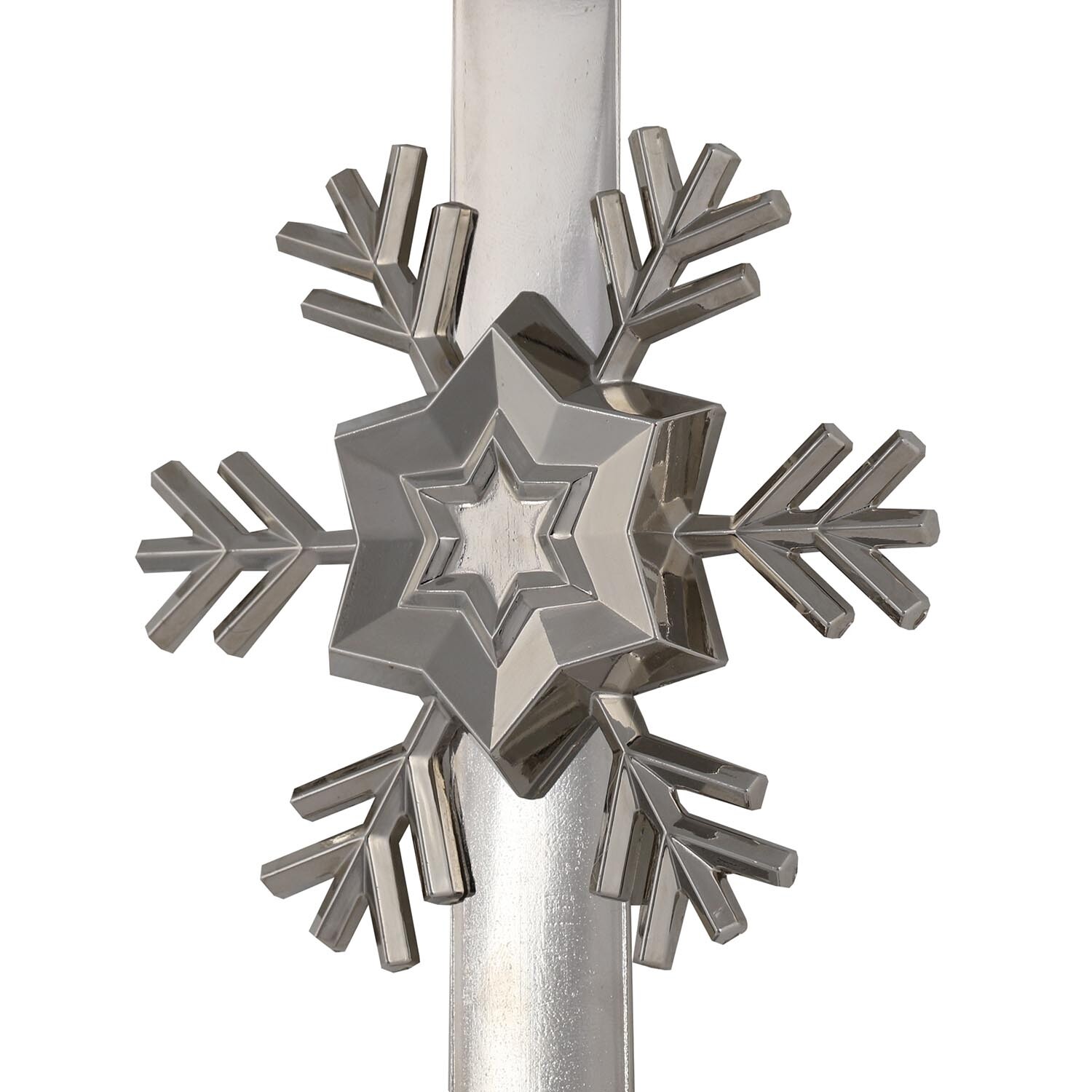 Frosted Fairytale Silver Snowflake Wreath Hanger Image 3