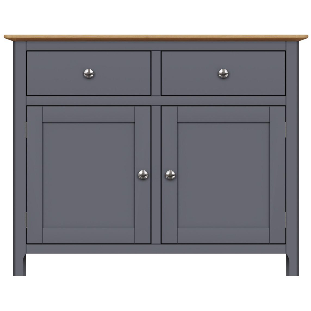 FWStyle Taberno 2 Drawer 2 Door Graphite Blue and Oak Sideboard Image 3