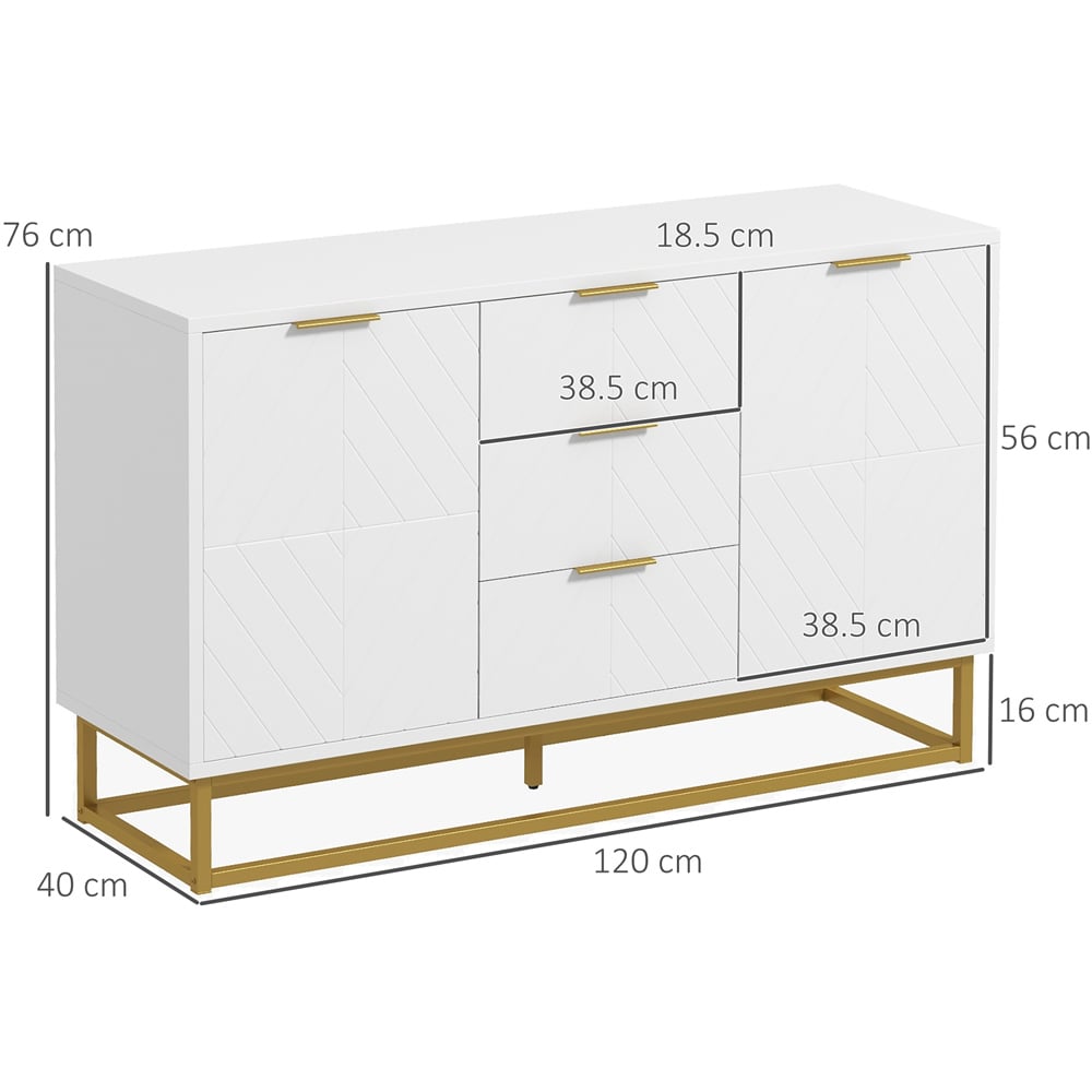 Portland 2 Door 3 Drawer White Modern Freestanding Storage Cabinet Image 8