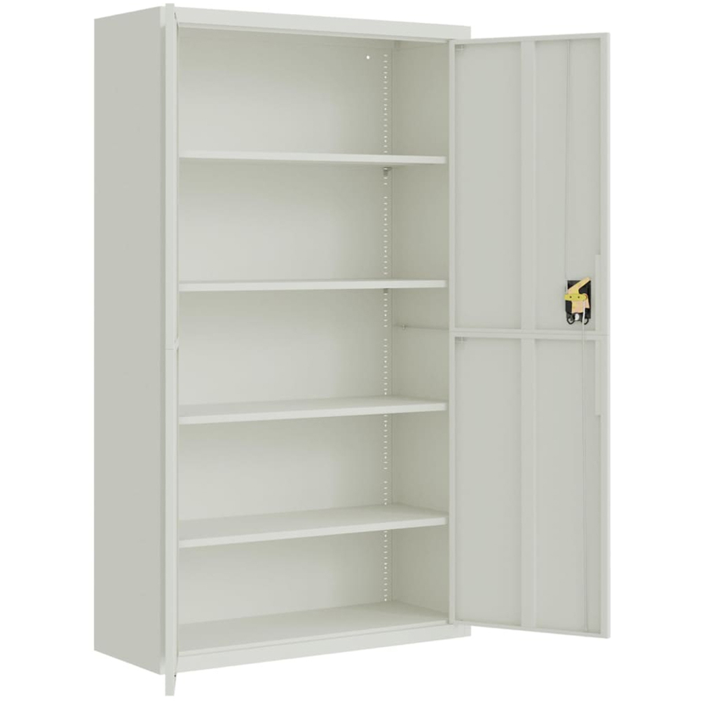 vidaXL 2 Door Light Grey Lockable File Cabinet Image 4