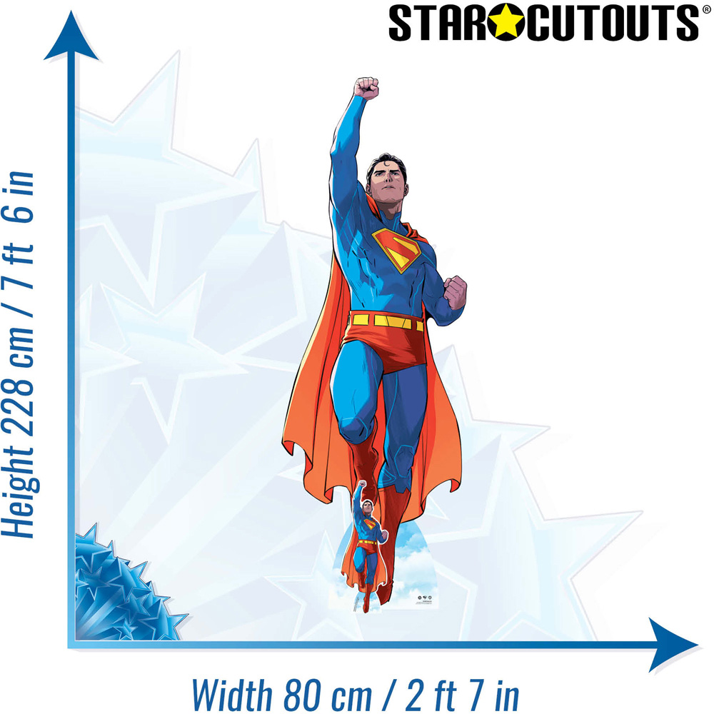 Star Cutouts Comic Style Superman Takes Flight Cardboard Cutout 7.6ft Image 6