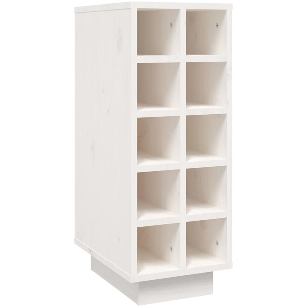 vidaXL 10 Bottle White Freestanding Wine Cabinet Image 2