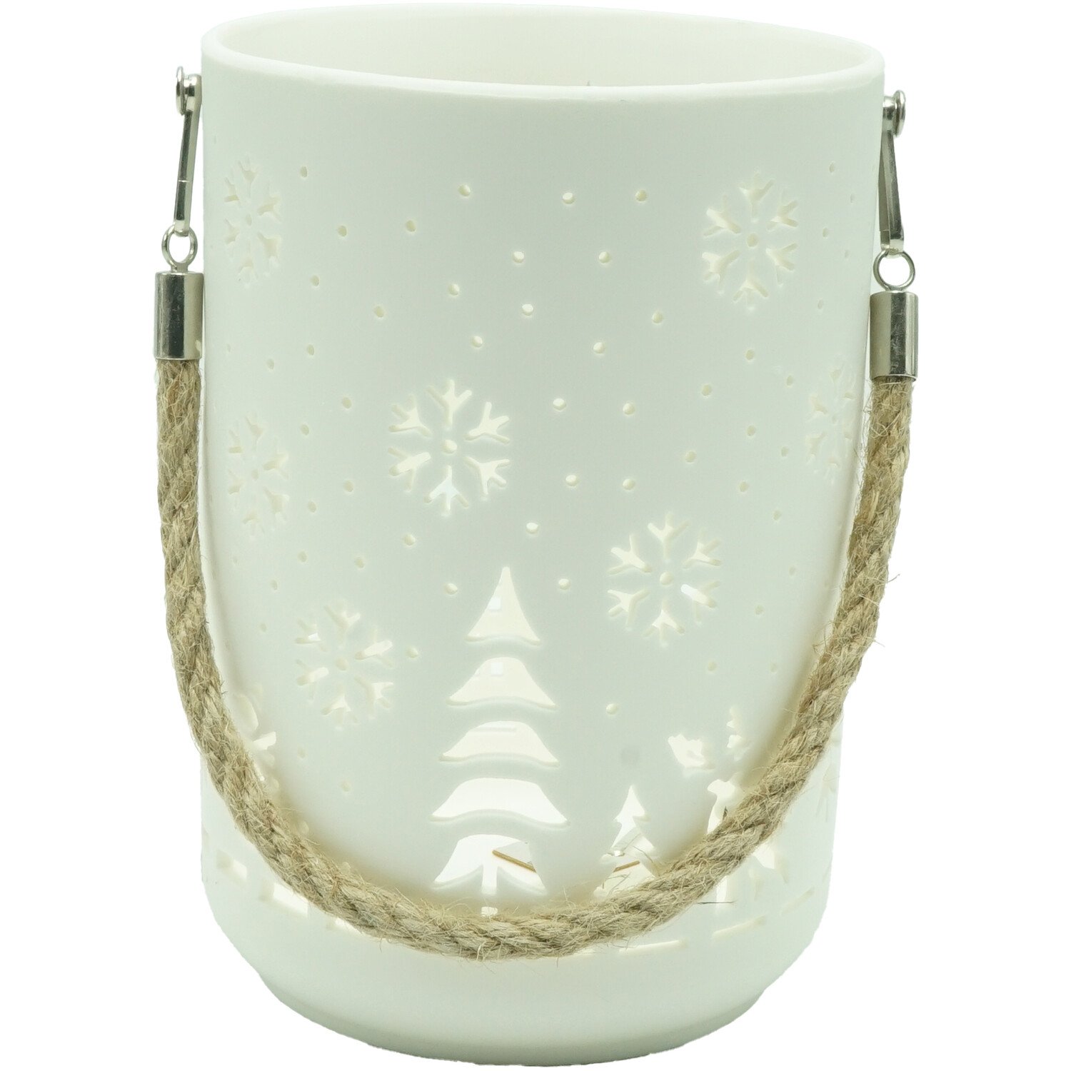 LED Snowflake House Lantern White Image 1