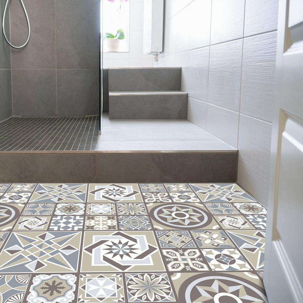 Walplus Limestone Home Floor Tile Stickers Image 3
