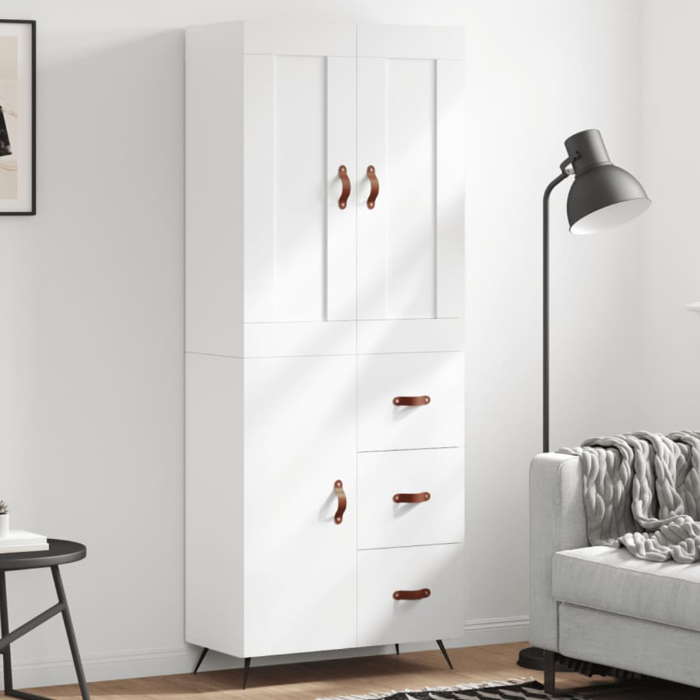 vidaXL 3 Door 3 Drawer White Highboard Image 1