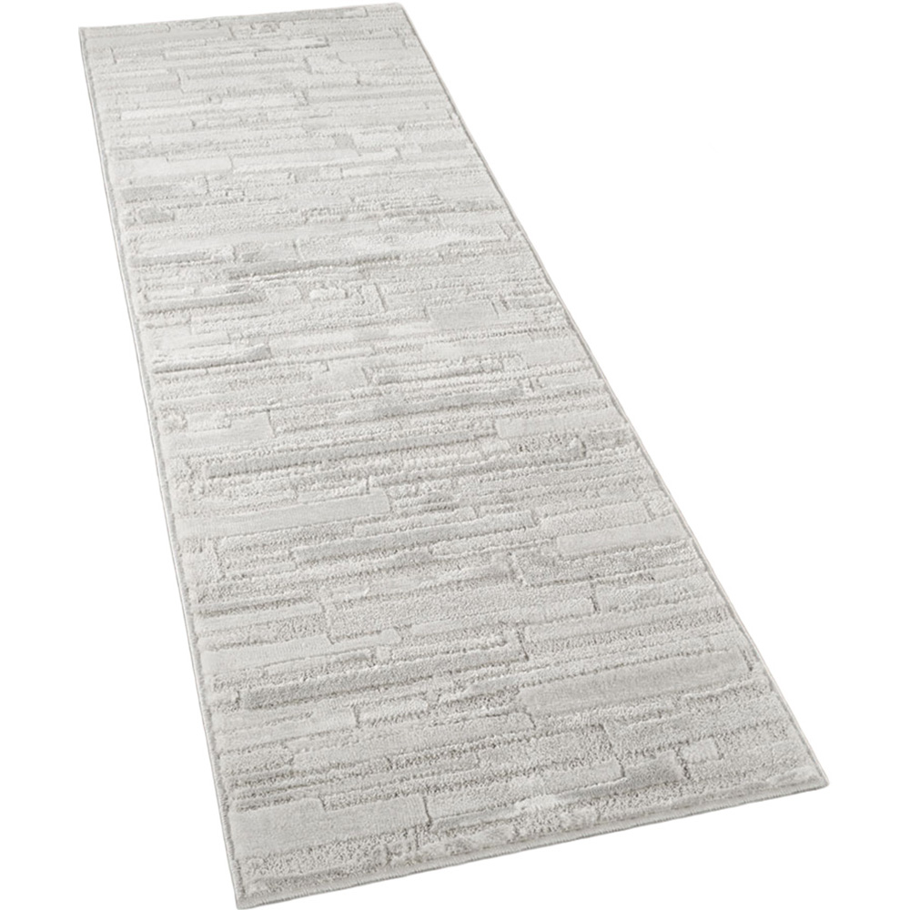 Desire Rugs Hamilton Silver Bold Geometric Rug 60 x 220cm Image 1