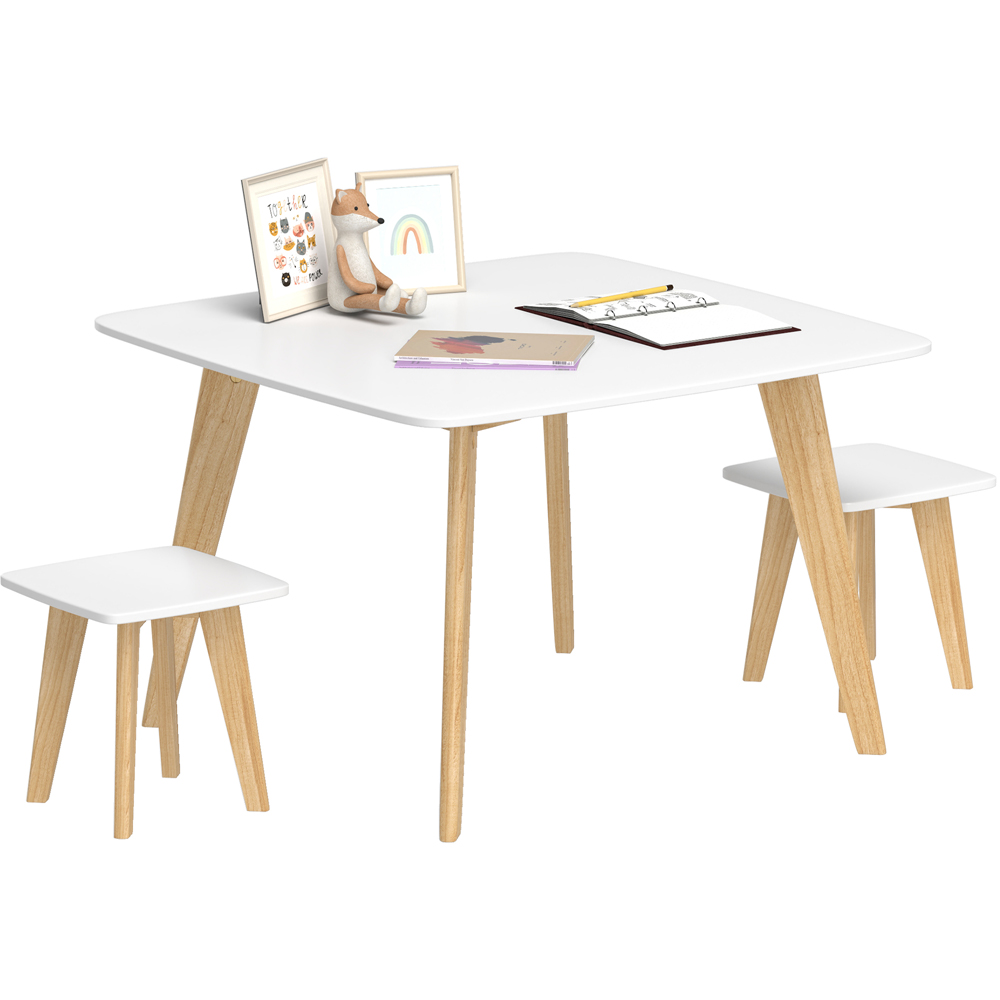 AIYAPLAY 2 Seater White Kids Table and Chair Set Image 2