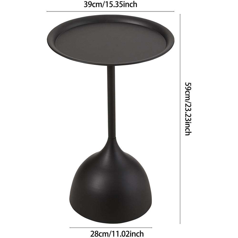 Living and Home Black Round Side Table Image 8