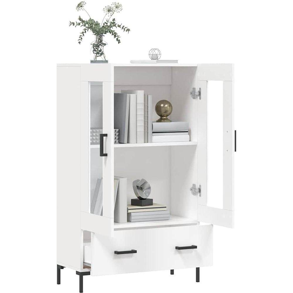 vidaXL 2 Door Single Drawer 2 Shelf White Highboard Image 4