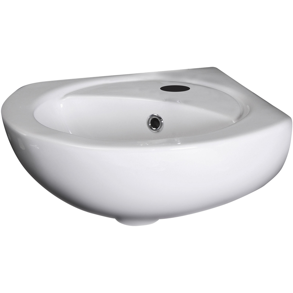 nuie Melbourne 1 Tap Hole White Corner Wall Hung Basin 450mm Image 1