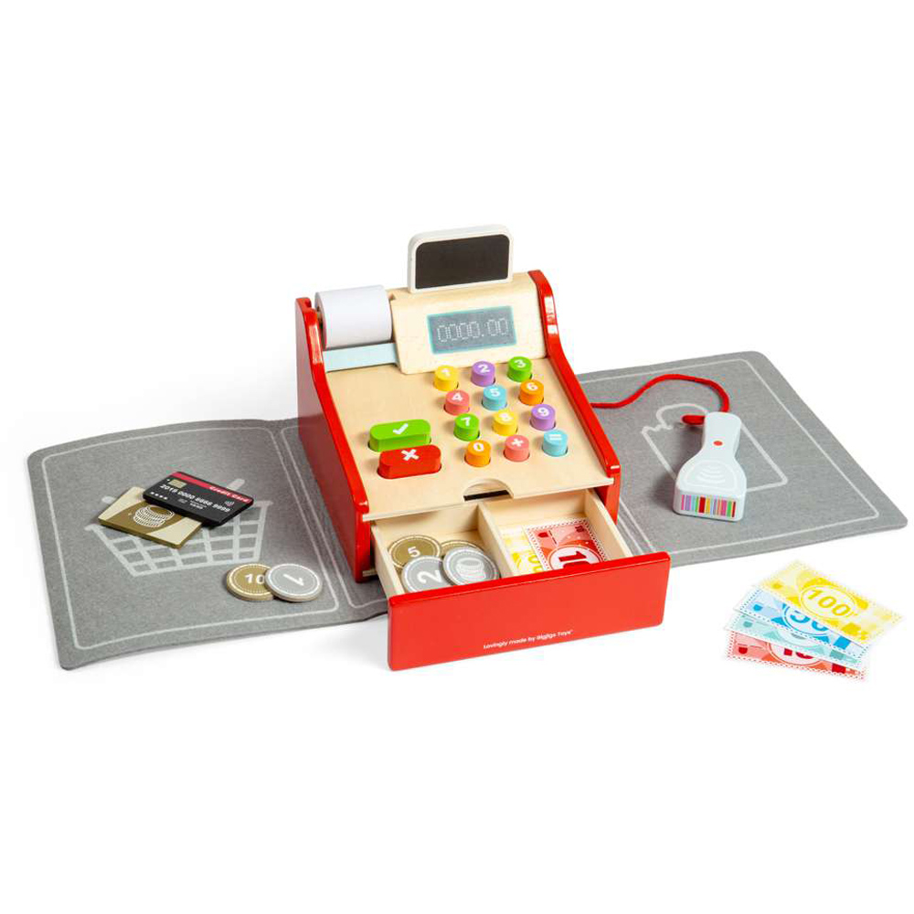 Bigjigs Toys Kids Cash Register Shop Till Themed Playset 44 Piece Image 4